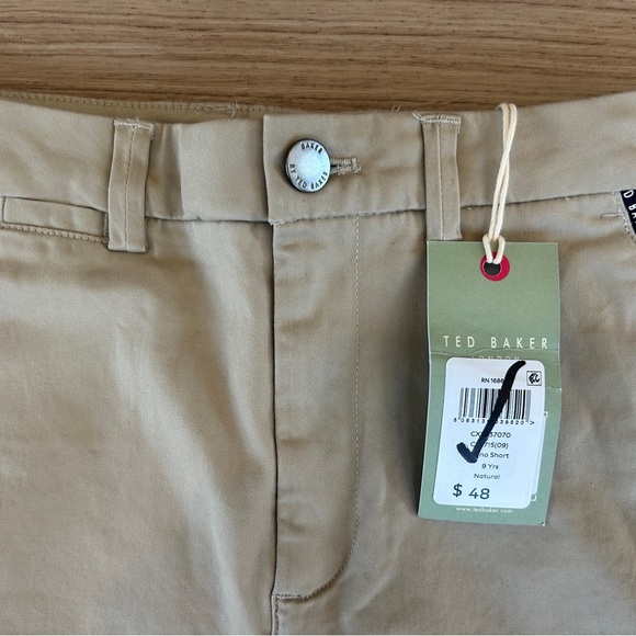 Baker By Ted Baker Khaki Dress Shorts With Adjustable Waist Boys Size 9 Years - Picture 2 of 8